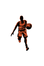 silhouette of a man playing basketball