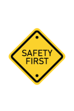 safety first caution sign