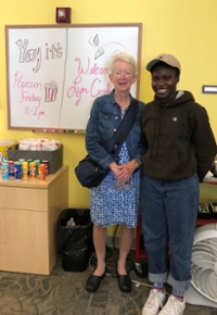 Lyn Corder (left) with Priscilla Koomson (right) from when Lyn visited Honors in Fall 21