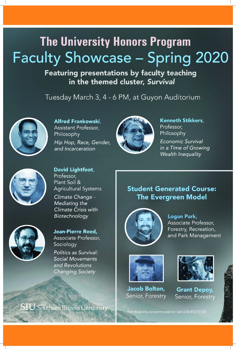 Spring 2020 Faculty Showcase event flyer
