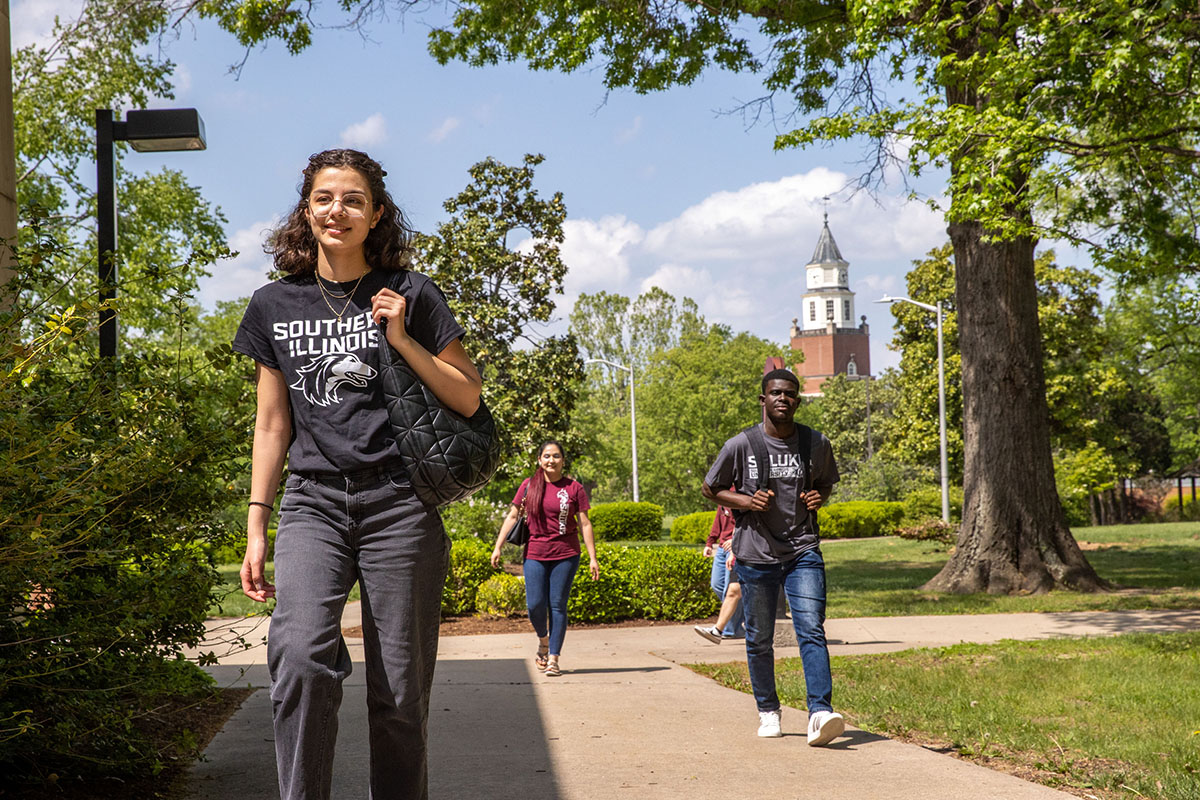 SIU Students Walking On Campus